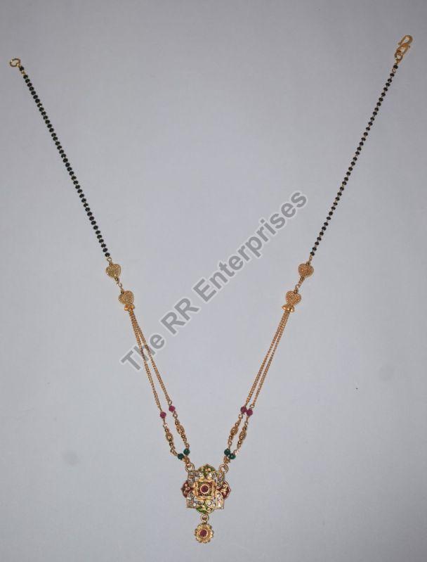 Brass Double Chain Mangalsutra With Pendant