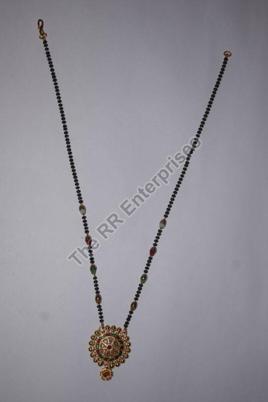 Brass Multicolor Bead Mangalsutra with Pendant, Size : Standard