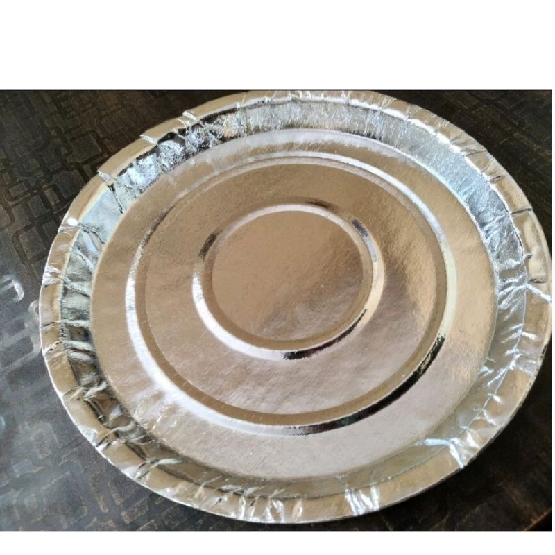 Silver Plain Disposable Paper Plate