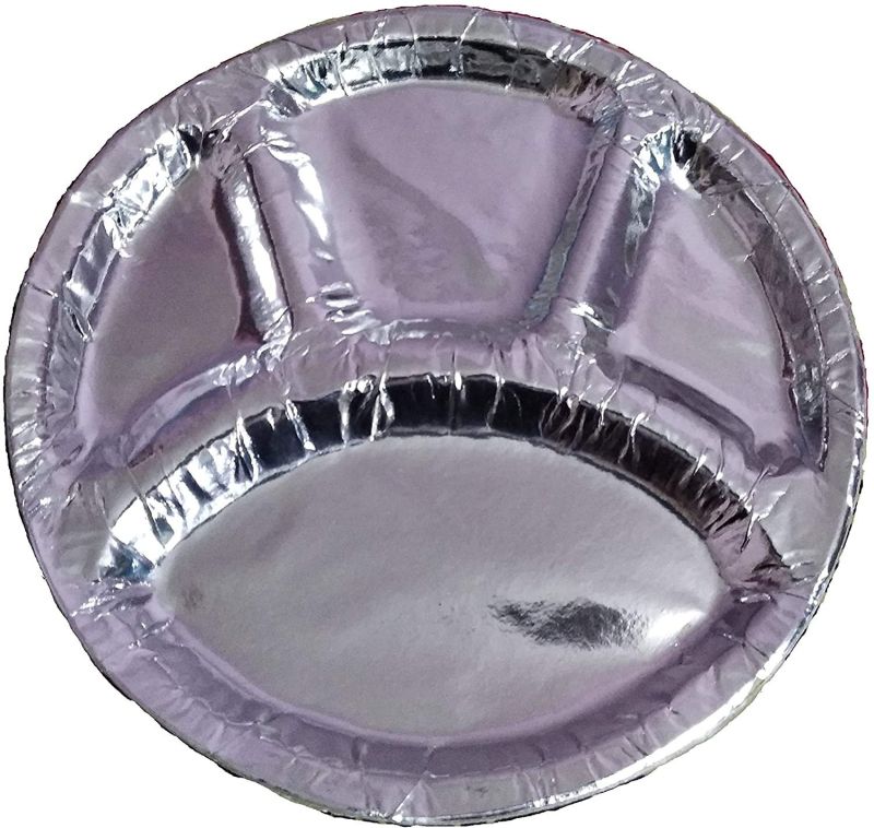 Silver Foil Paper Disposable Compartment Plate