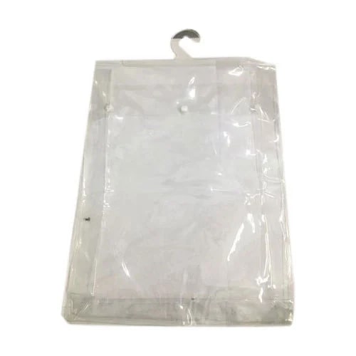 Transparent Plain PVC Rectangular Bags, for Packaging, Closure Type : Button