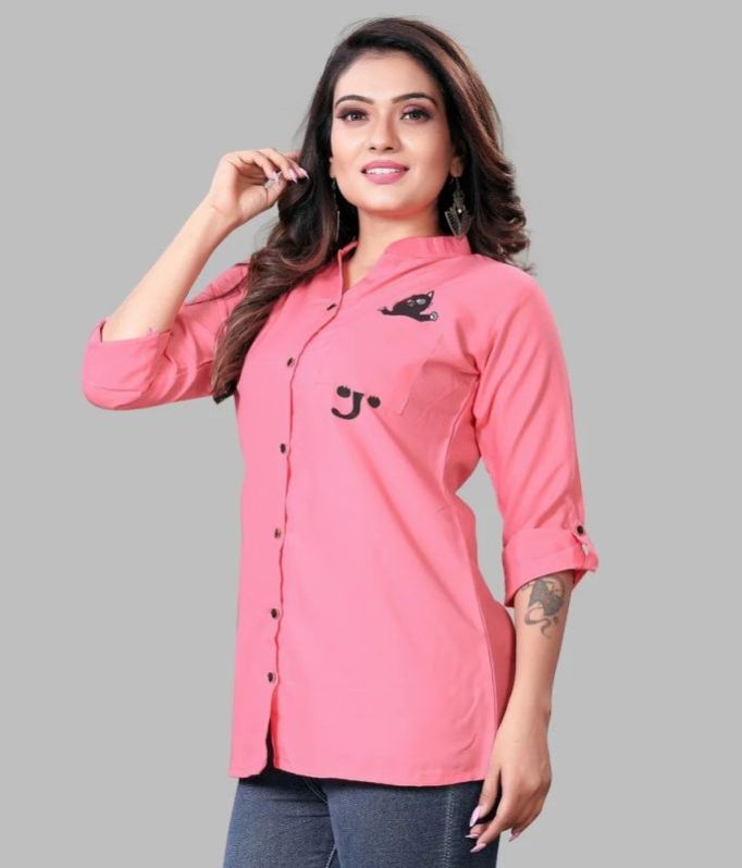 Ladies Light Pink Casual Shirt