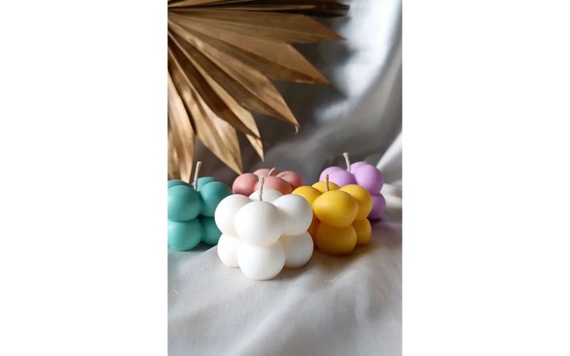 Plain Unpolished Soywax mini bubbles candles, for Party, Lighting, Decoration, Packaging Size : 4 Piece