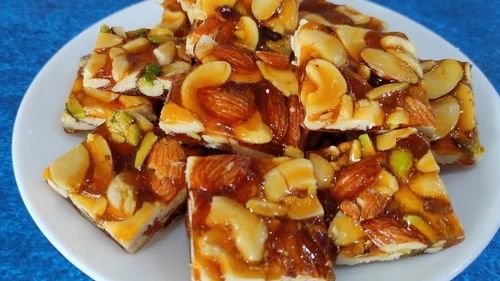 Brownish Natural Dry Fruit Chikki, For Eating, Feature : Sweet Taste