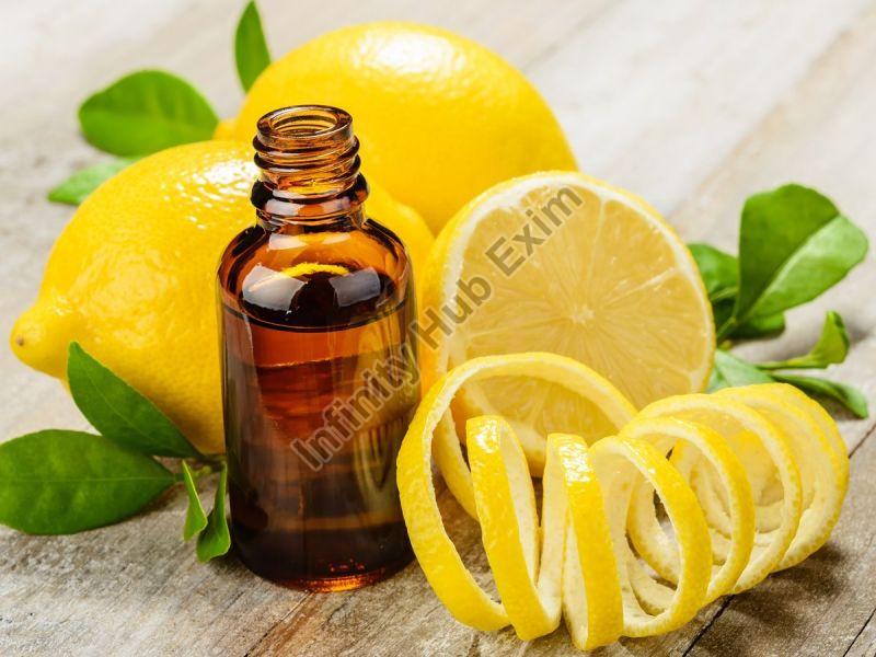 Cold Press Liquid Organic Lemon Essential Oil, for Cosmetics, Packaging Type : Glass Bottle
