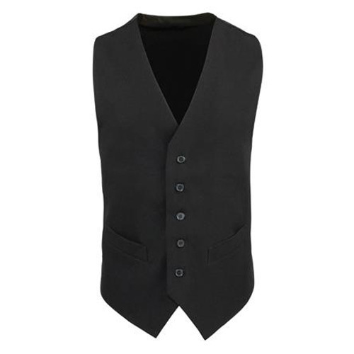 Black Sleeveless Polyester Plain Waiter Waistcoat, for Hotel, Restaurant, Size : M, XL