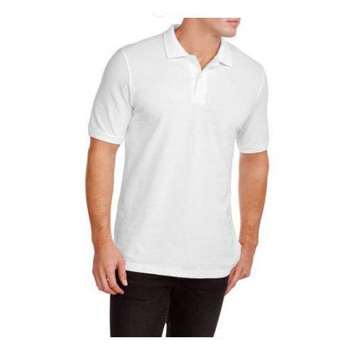 White Mens Plain Polo T-Shirt, Sleeve Style : Half Sleeve