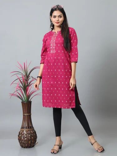 Rayon Printed ladies cotton kurti, Size : M, Xl, Xxl