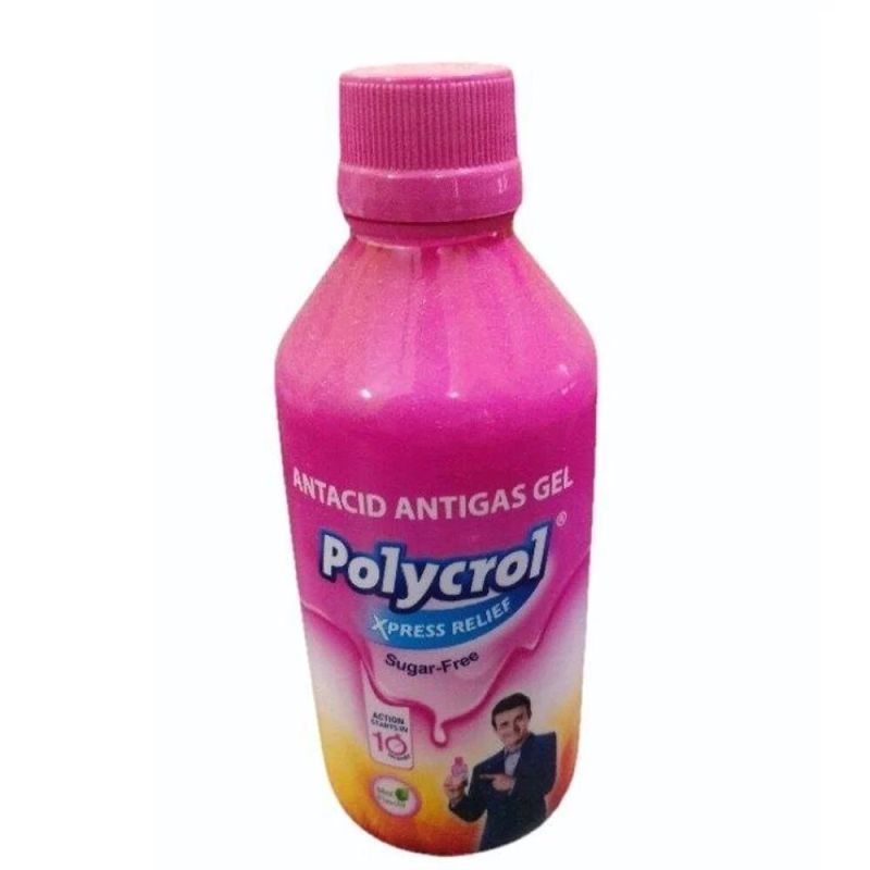 Polycrol Xpress Relief Antacid Antigas Gel, Packaging Size : 450 ml