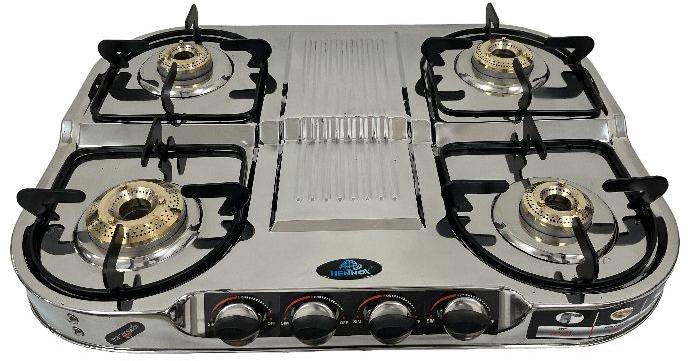 Silver HENNOX Stainless Steel Stove, for KITCHEN USE, Feature : Non Breakable, High Eficiency Cooking
