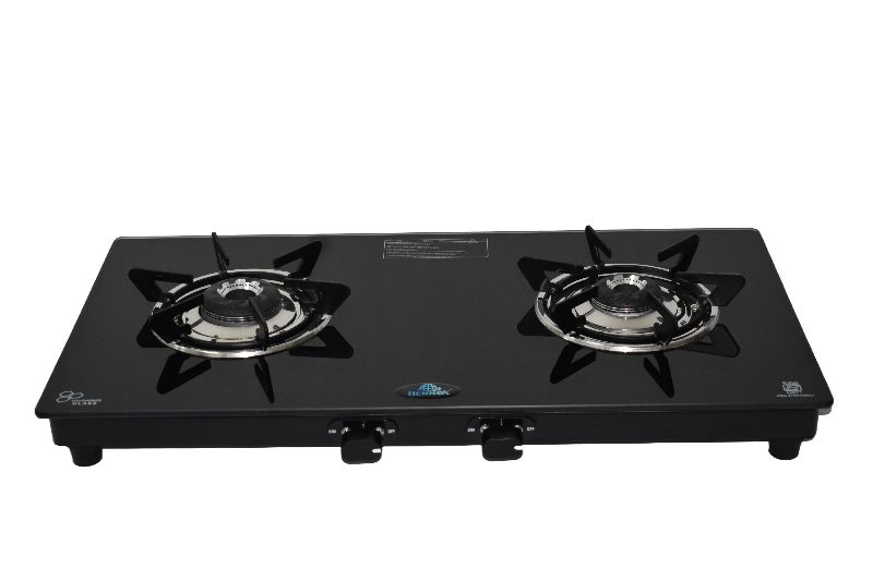 HENNOX Plain Two Burner Stove, Housing Material : Glass