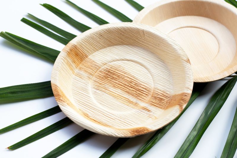 Wood Areca Leaf Plate, Shape : Round
