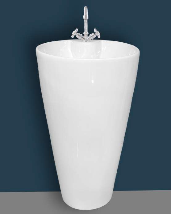 Realm White Oval Plain 4003 Ceramic Wash Basin, for Home, Hotel, Restaurant, Style : Modern