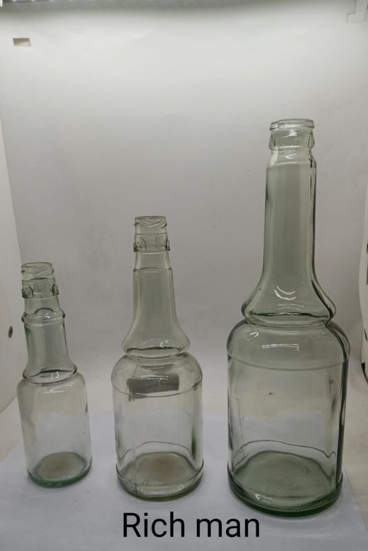 Rich Man Glass Liquor Bottle, Storage Capacity : 750ml, 350ml, 180ml