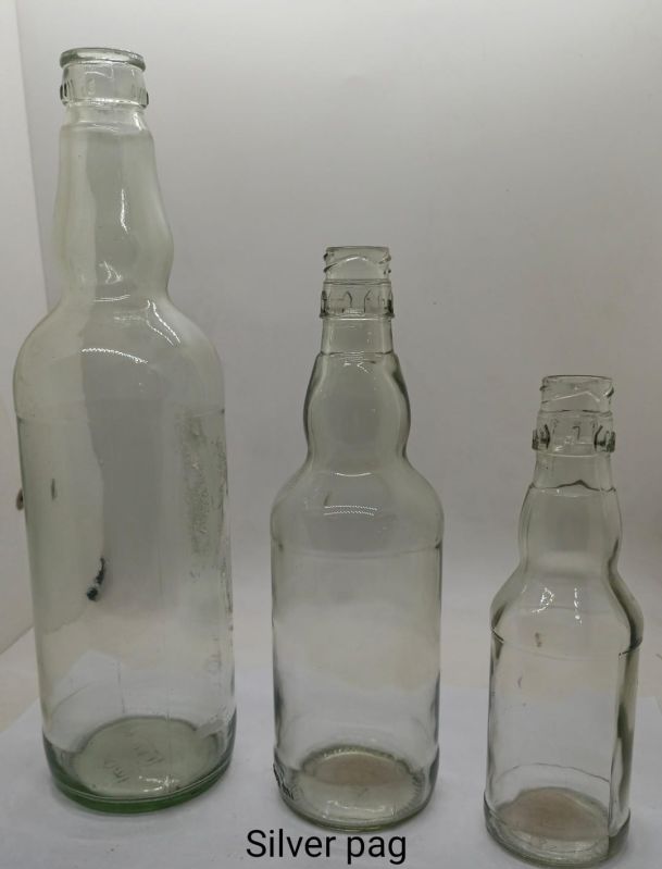 Round Silver Pag Glass Liquor Bottle, Storage Capacity : 750ml, 350ml, 180ml
