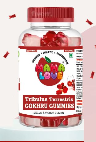 Red Mama Love Tribulus Terrestris Gokhru Gummies, Packaging Type : Plastic Bottle