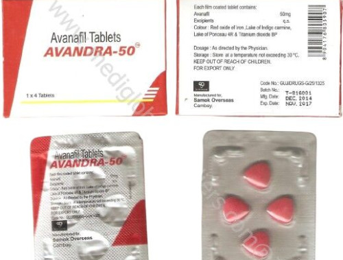 Avandra-50 Avanafil Tablets 50mg, Packaging Type : Box