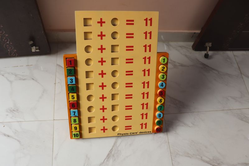 Rectangular Wooden PHYSIO CARE DEVICES Math Puzzle Peg Board, for Home, Hospital, Size : Standard
