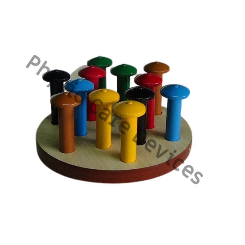 Customized wooden PHYSIO CARE DEVICES Mushroom Peg Board, for Home, Hospital, clinic, Size : Standard