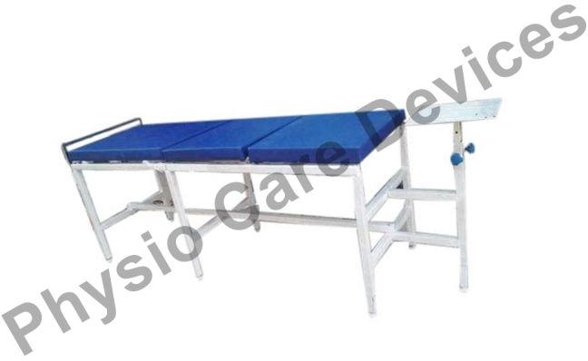 Polished Mild Steel Physio Care Devices Plain Three Fold Traction Bed, For Hospital, Shape : Rectangular