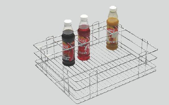 Rectangular Polished Stainless Steel Bottle Basket, for Kitchen Use, Feature : Dimensional, Non Breakable