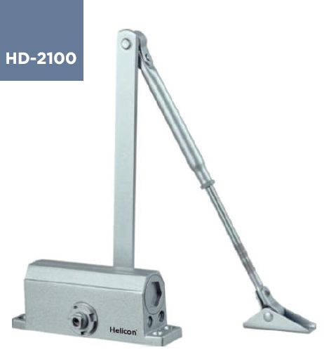 Helicon Polished Metal HD-2100 Door Closer, Size : 132x19 Mm