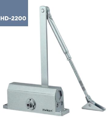 Helicon Silver Polished Metal Hd-2200 Door Closer, Feature : Corrosion Resistance, Auto Reverse