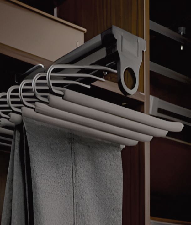 Grey Helicon Polished Metal single slide trouser rack