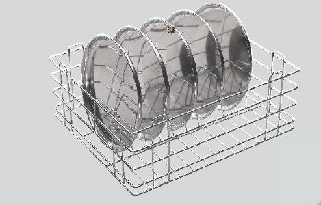 Silver Rectangle Stainless Steel Thali Basket, for Kitchen Use, Feature : Superior Finish, Washable