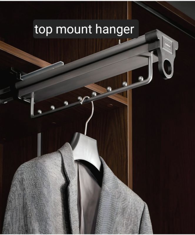 Rectangular Metal Top Mounted Cloth Hanger, Color : Silver