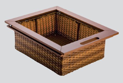 Brown Rectangle WK Aluminium Frame Wicker Basket, for Kitchen, Feature : Superior Finish, Washable