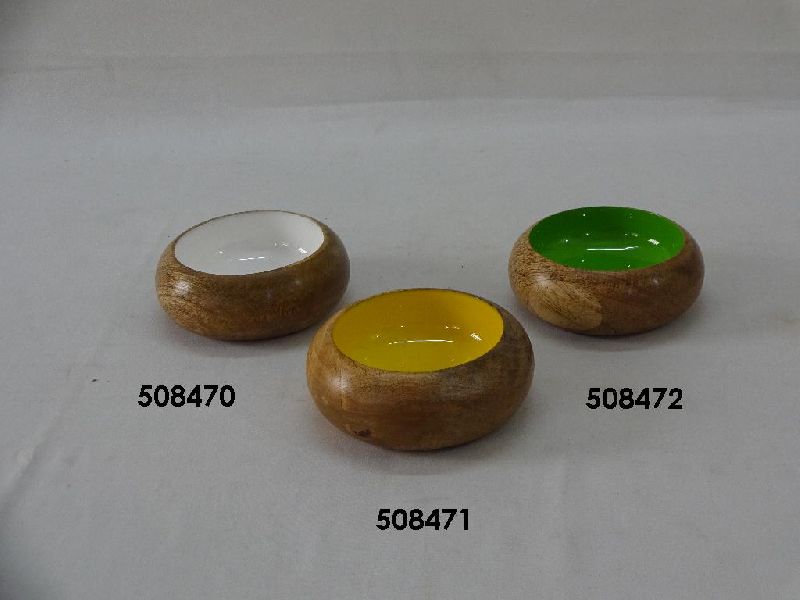 0.200 Gm Coated Plain Wooden Fruit Bowls, For Gift Purpose, Hotel, Restaurant, Home, Bowl Size : 3 Inches