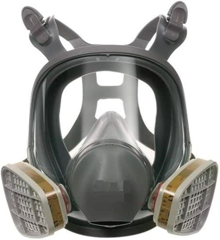 Black PVC Full Face Mask, for Pharmacy, Laboratory, Hospital, Industrial, Rope material : Polyester