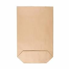 Light Brown Pasted Open Mouth Paper Bag, for Households, Zipper Style : Non Zipper