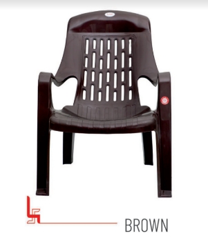 Max Brown Virgin Comfort Plastic Chair, for Tutions, Home, Garden, Feature : Light Weight, Excellent Finishing