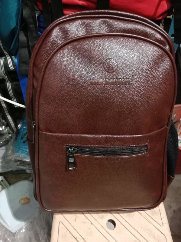 Brown Leather Backpack, for To Carry Laptop