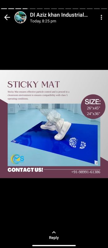 Blue Rectangular PP Plain disposable sticky mats, for Cleaning Rooms, Feature : Peelable