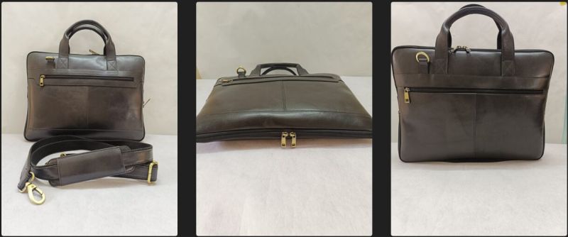 Plain Leather Laptop Bag- Black, Feature : Nice Look