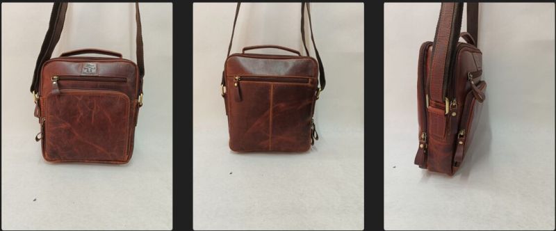 Leather Shoulder Bag- Brown