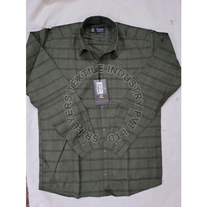 Sunfly Cotton Mens Grey Checked Shirt, Occasion : Party Wear, Casual Wear