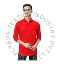 Mens Red Solid Formal Shirt