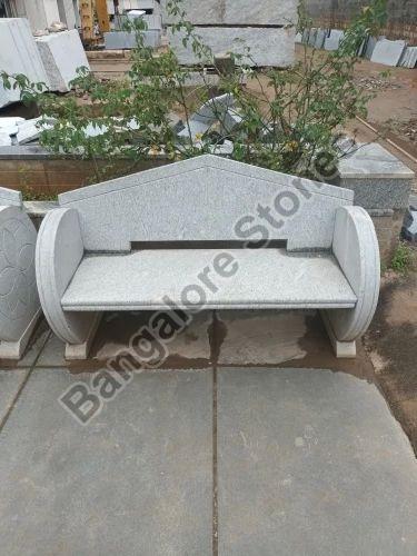 White Rectangular Polished Stone Garden Bench, Style : Modern