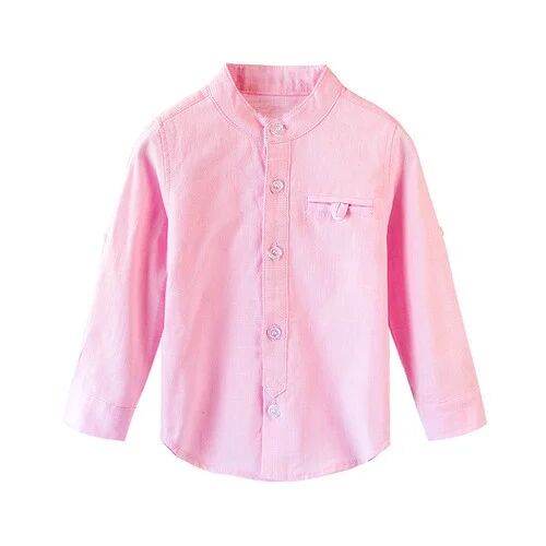 Kids Plain Chinese Collar Shirt