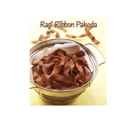 Brownish Ragi Ribbon Pakoda, for Human Consumption, Taste : Salty