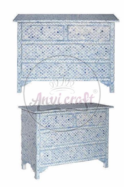 Mughal Jalli Geometric Design 4 Drawer Chest