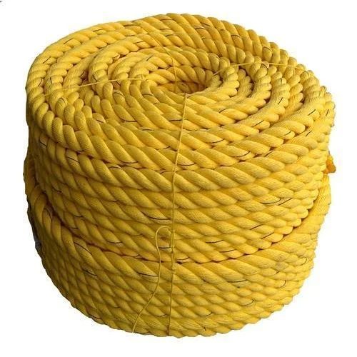 Twisted Yellow Polypropylene Rope, for Industrial, Packaging Type : Roll