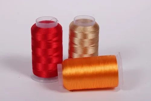 Multicolor 3800 Meter Viscose Embroidery Thread, for Textile Industry, Packaging Type : Carton