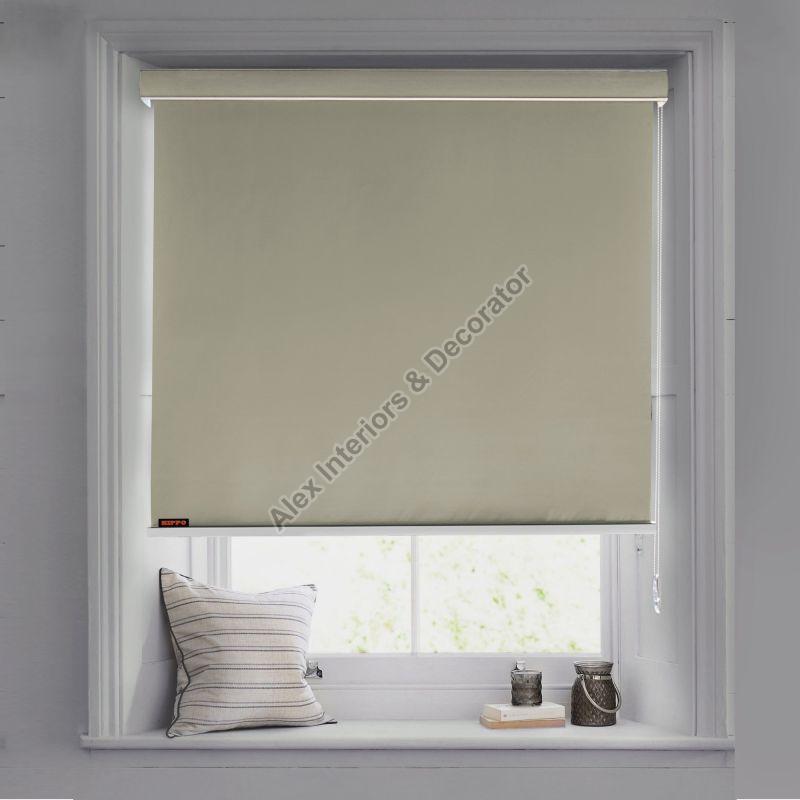 Off White Horizontal Plain Polyester Window Roller Blinds, Size : Multisize