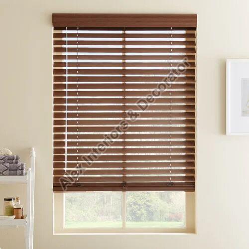 Brown Plain Horizontal Wooden Blinds, for Window Use