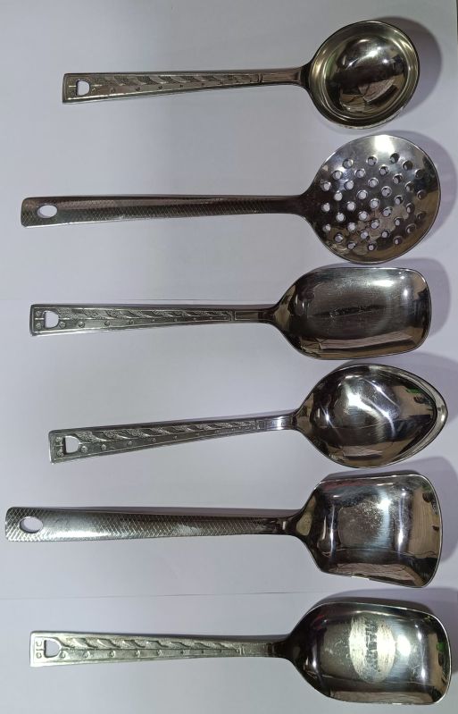 Suraj Polished Stainless Steel Serving Spoon, Size : Multisize